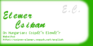 elemer csipan business card
